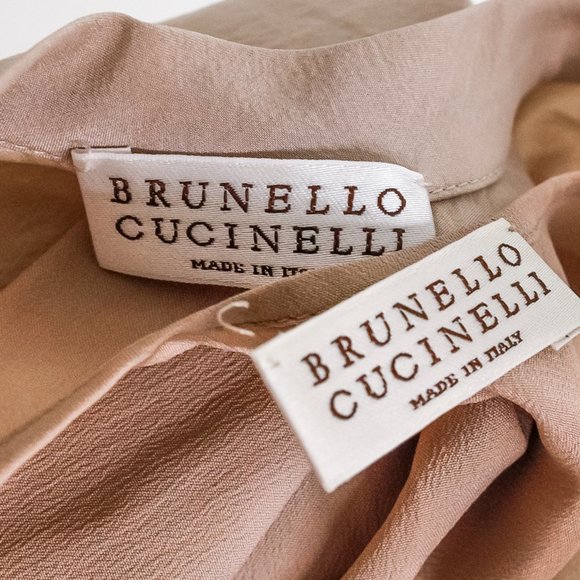 Brunello Cucinelli Nude Silk Monili Bead Maxi Dress - Picture 4 of 14